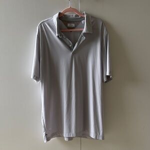 Adidas AdiPure Light Gray striped Polo Shirt XL